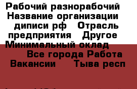 Рабочий-разнорабочий › Название организации ­ диписи.рф › Отрасль предприятия ­ Другое › Минимальный оклад ­ 35 000 - Все города Работа » Вакансии   . Тыва респ.